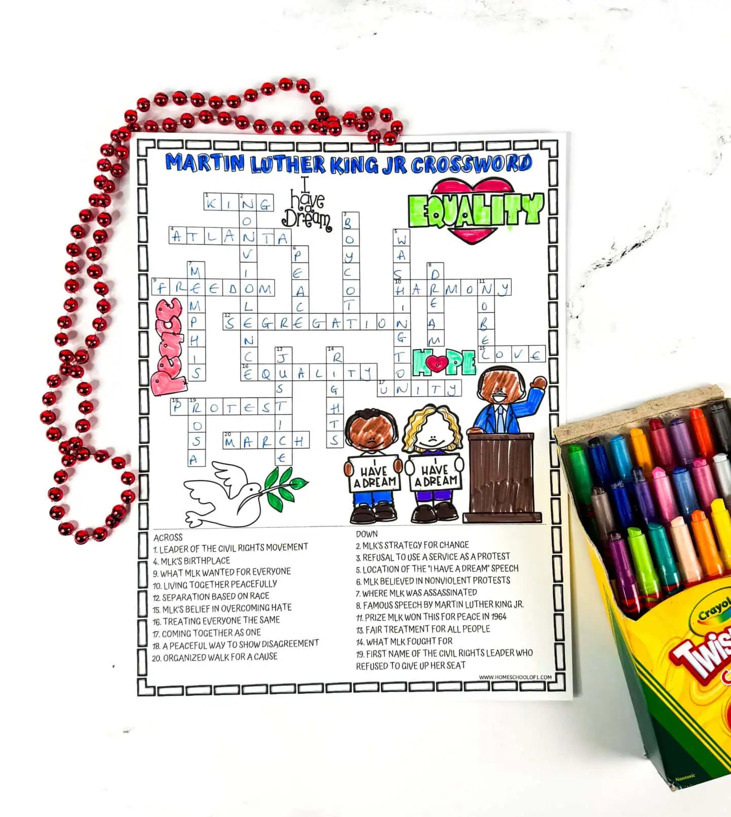 FREE MARTIN LUTHER KING CROSSWORD