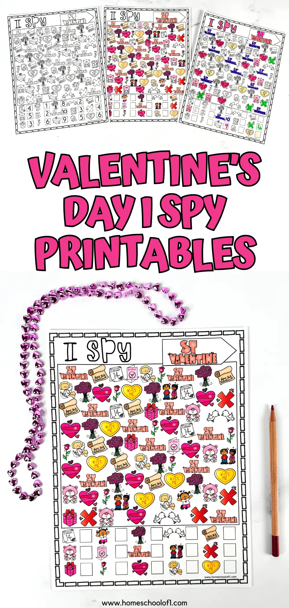 VALENTINE'S DAY I SPY WORKSHEETS