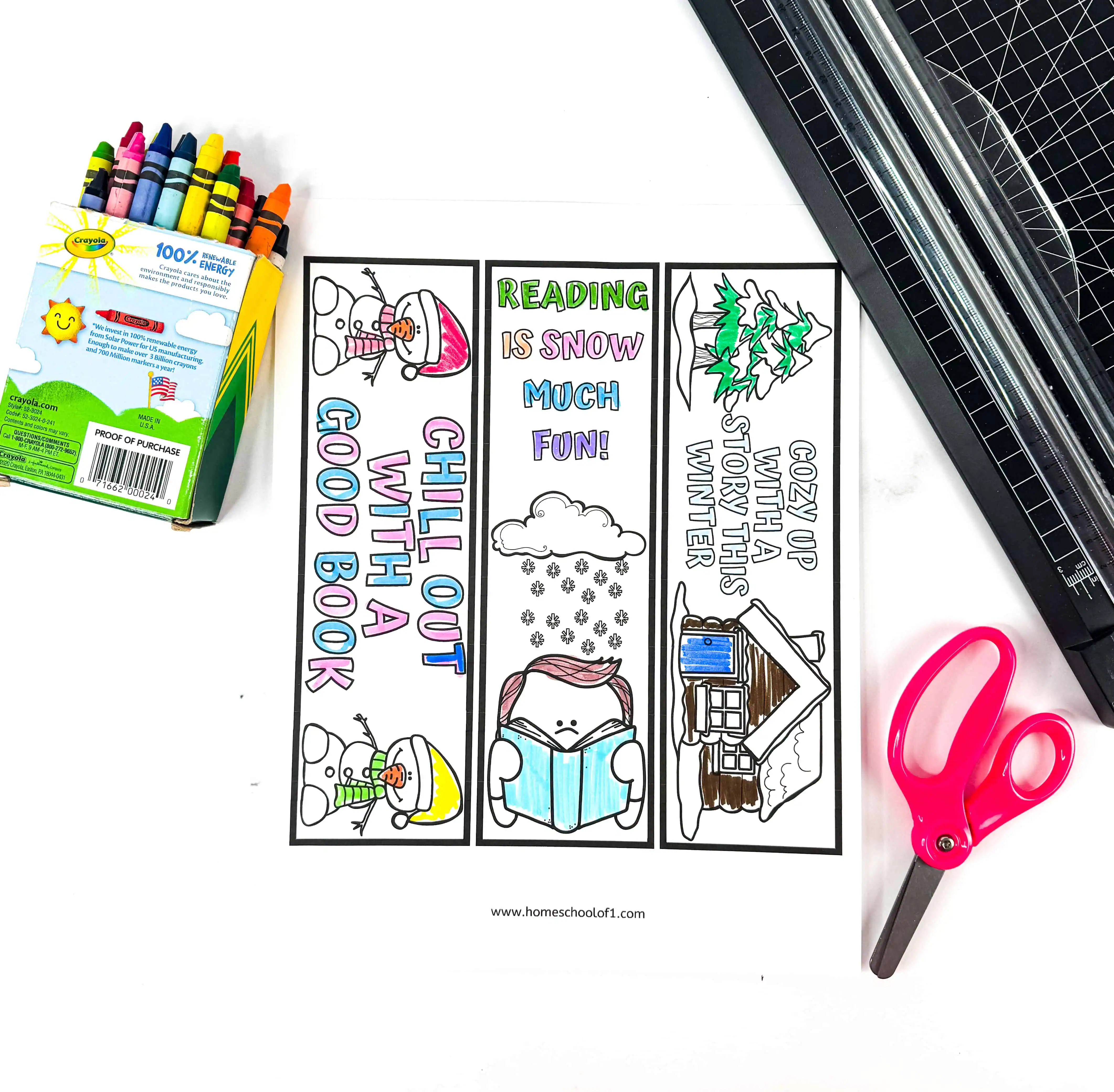 WINTER COLORING BOOKMARKS PRINTABLE