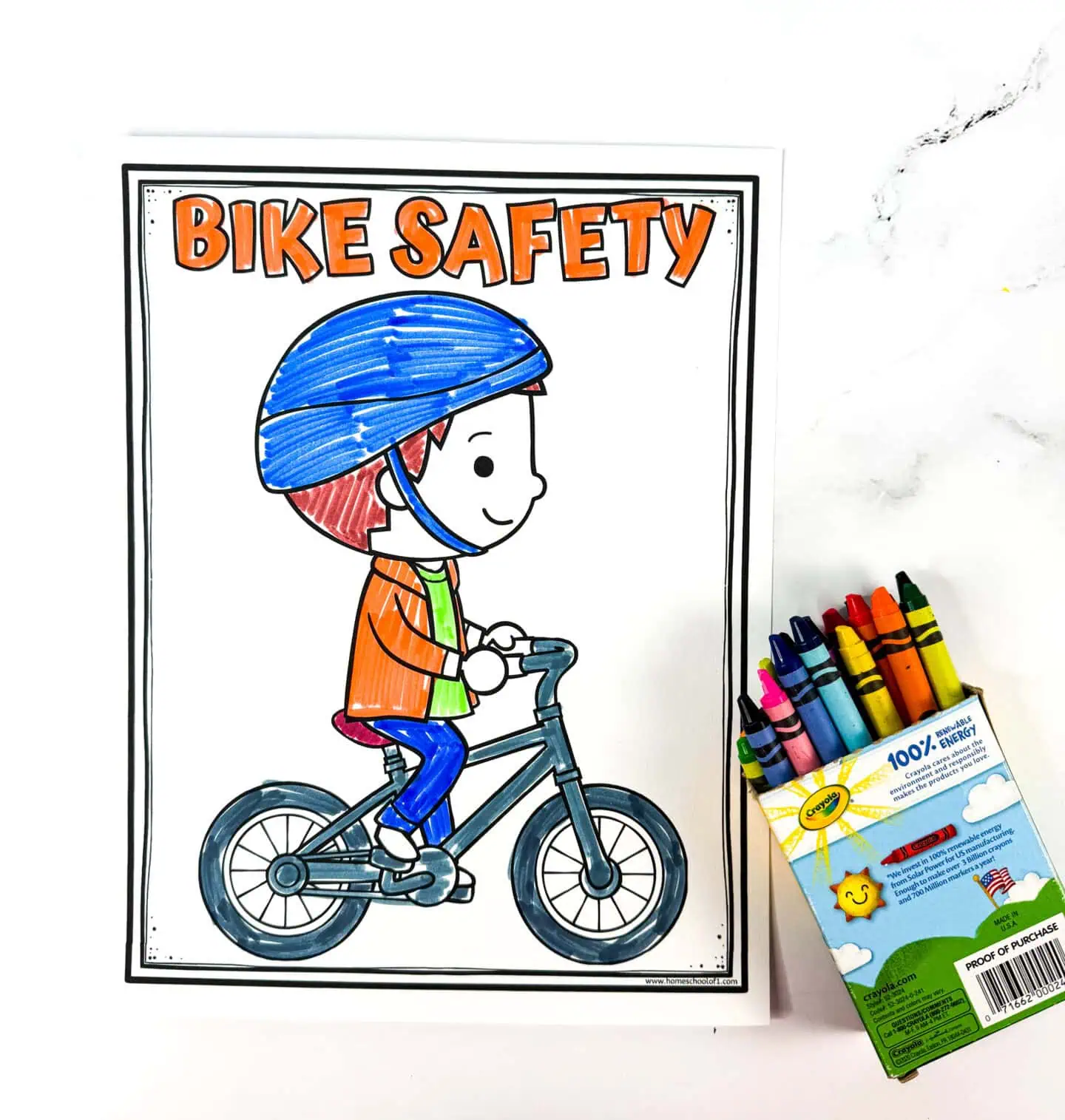 bike safety coloring sheet