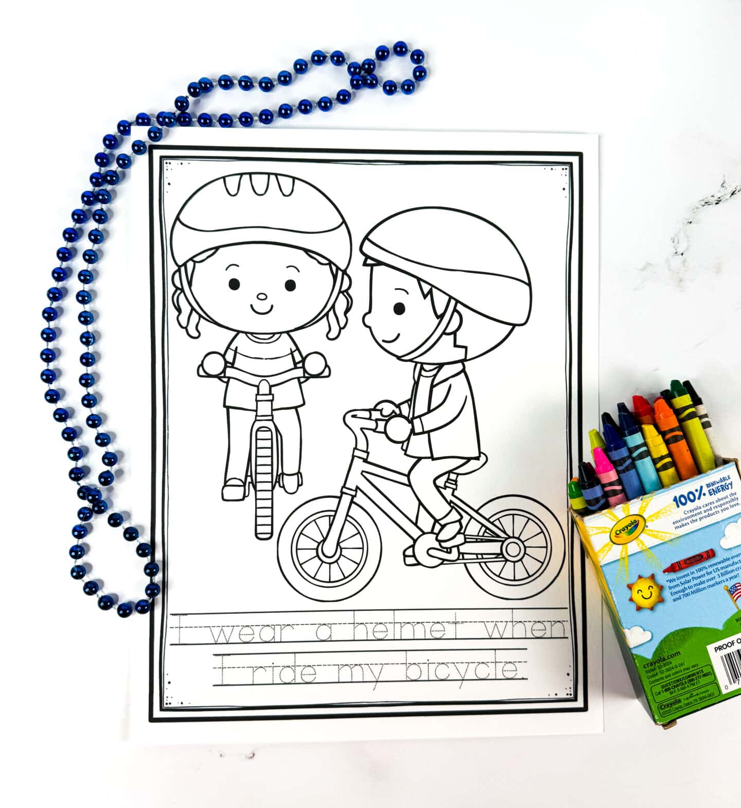 bike safety tracing worksheet