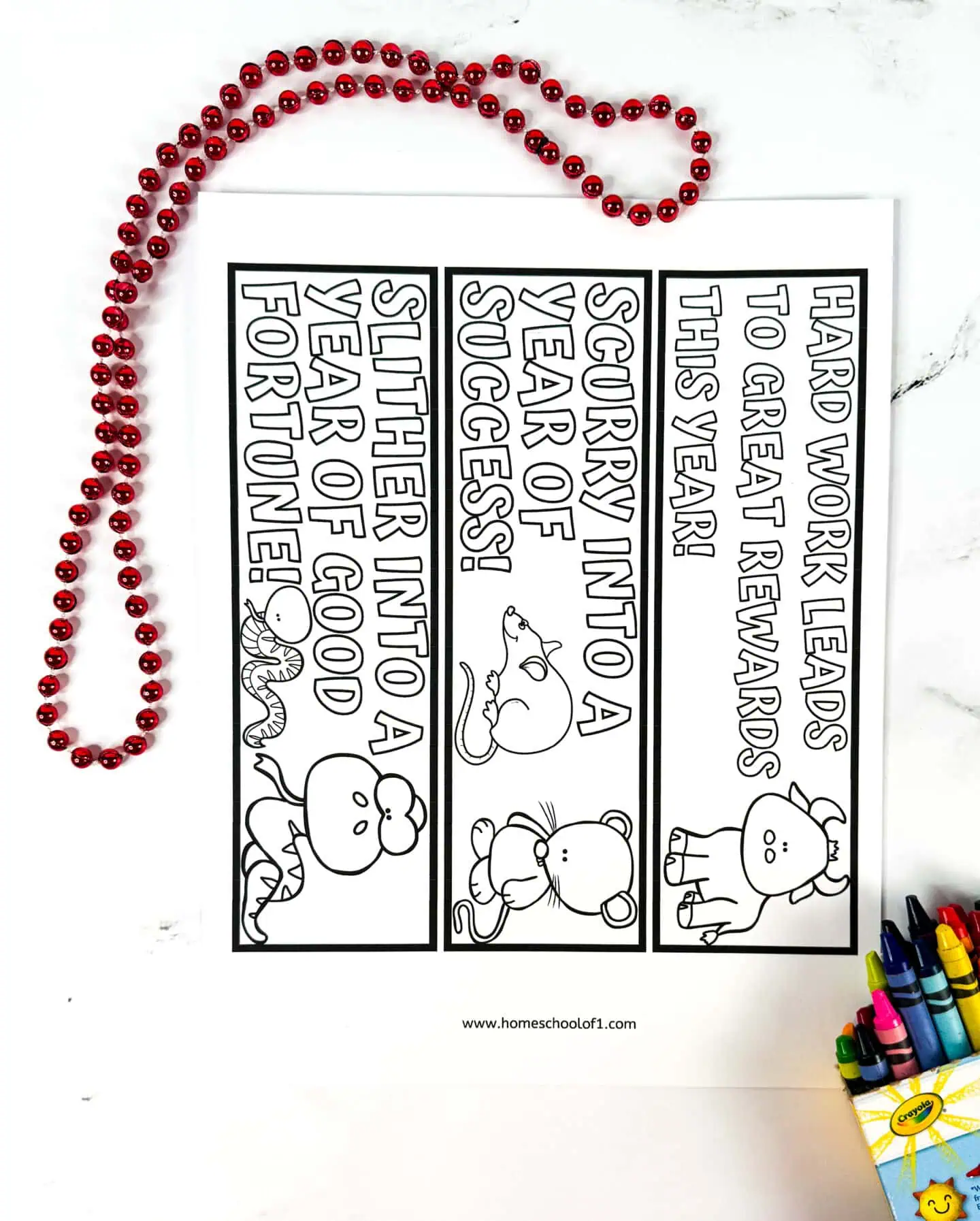 chinese new year bookmark coloring page