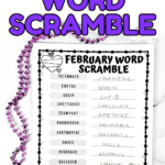 february word scramble