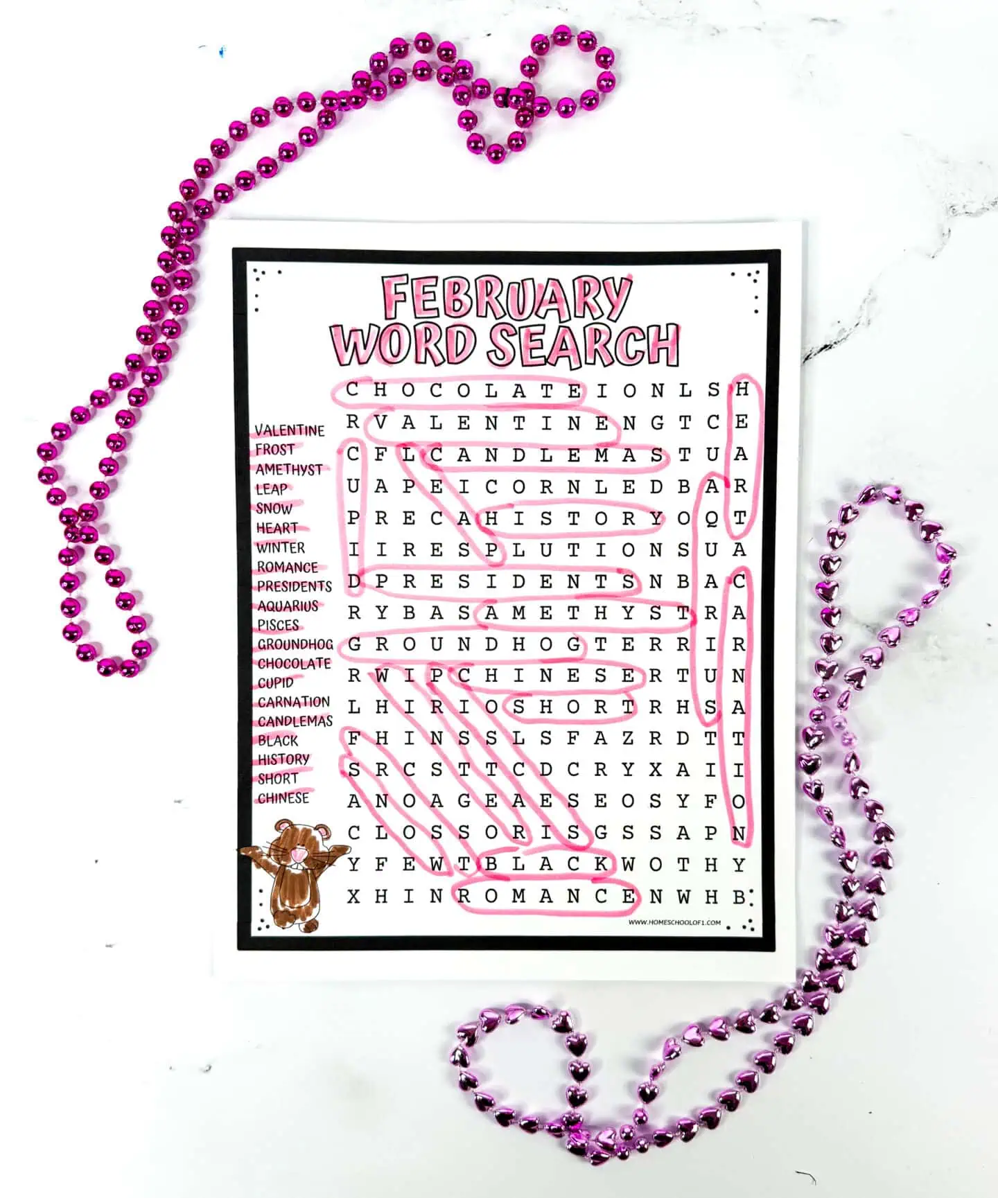 february word search pdf