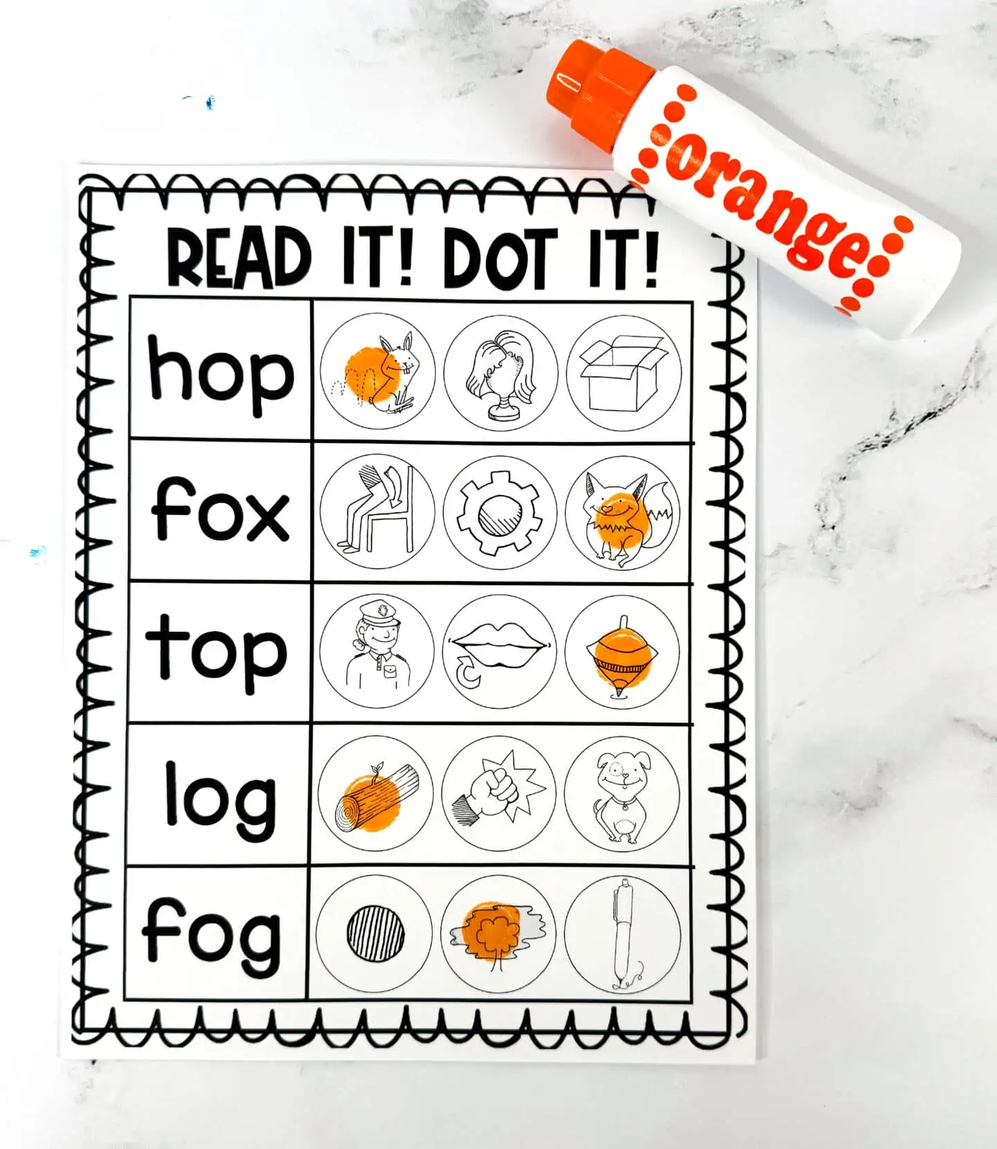 free printable read it, dot it worksheet