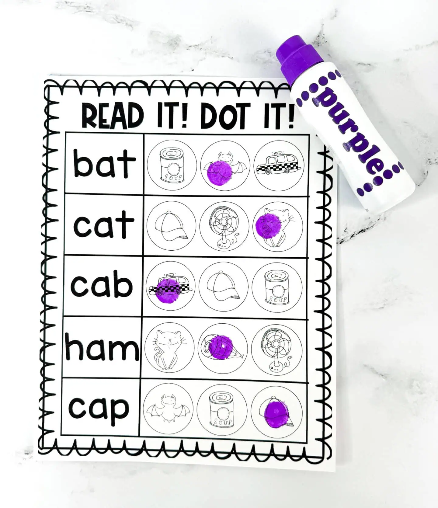 free printable read it dot it worksheet