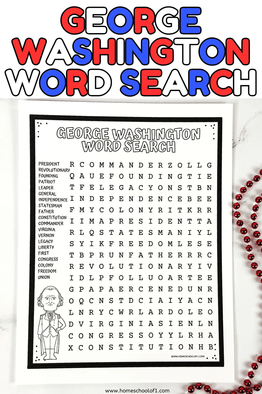 george washington word search