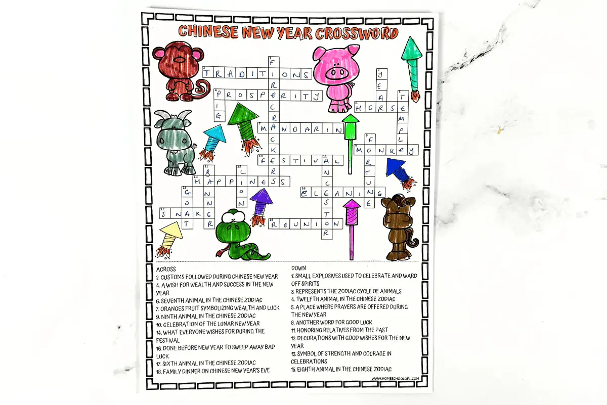 lunar new year crossword puzzle