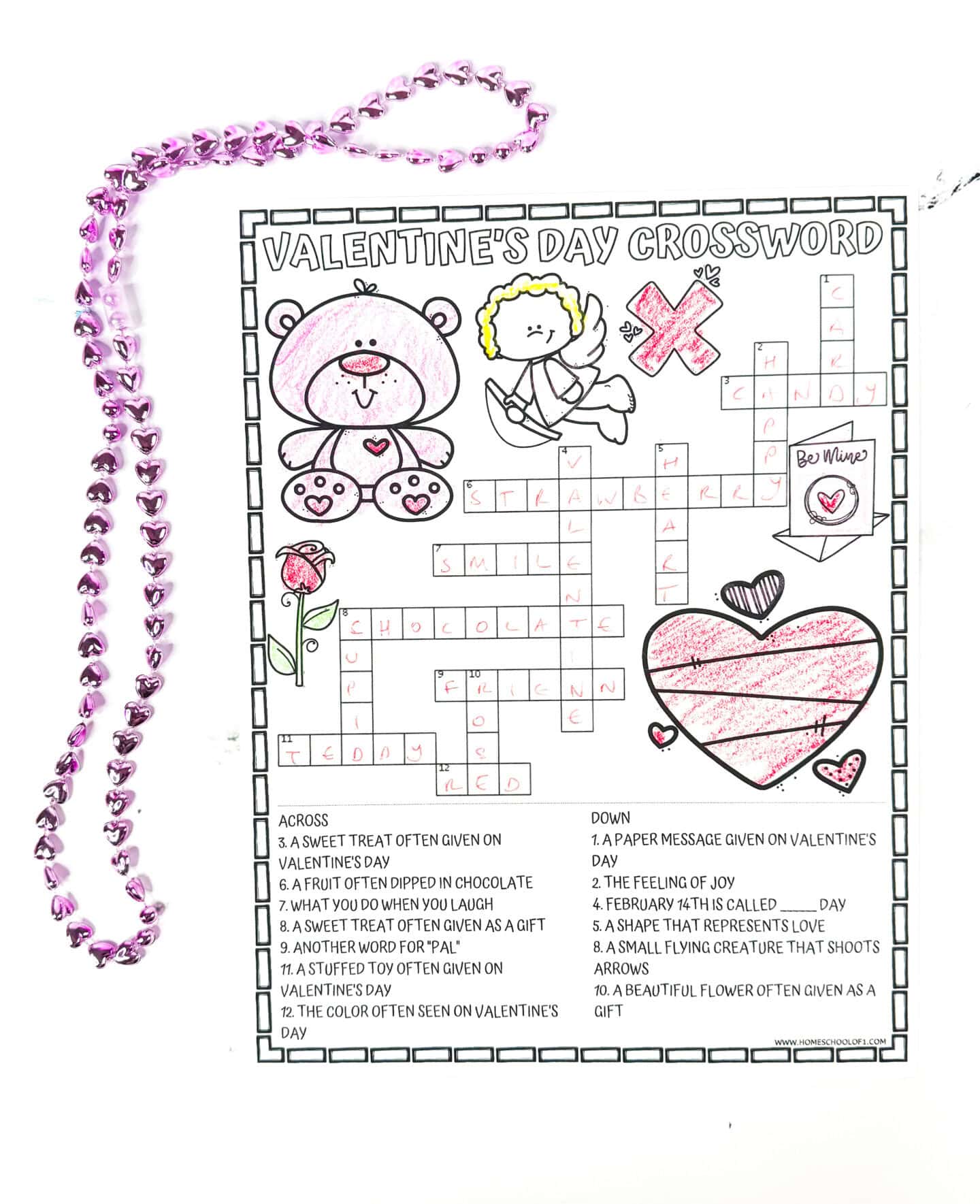 valentine's crossword puzzle