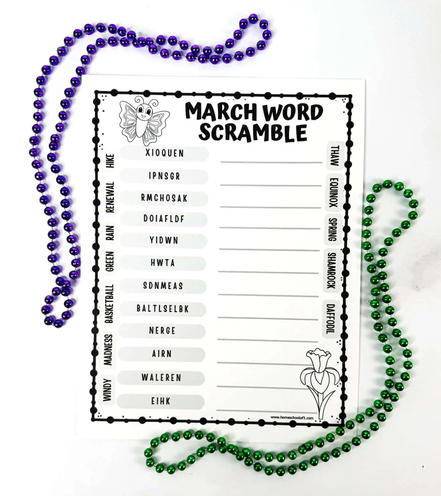 FREE MARCH WORD PUZZLE