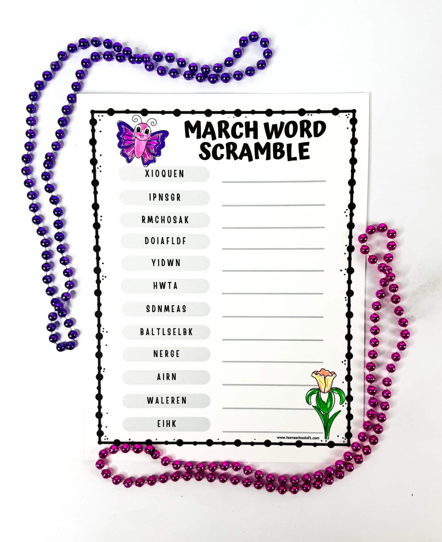 MARCH WORD JUMBLE