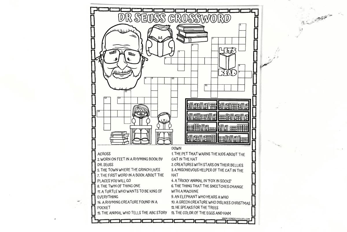 dr seuss crossword puzzle