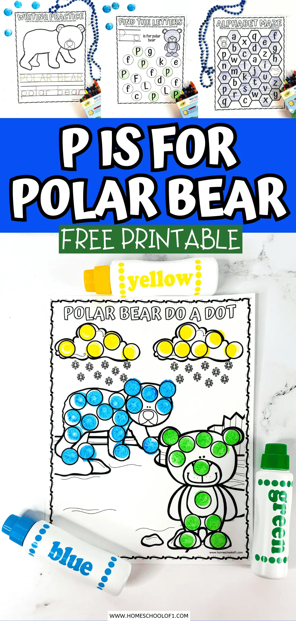 p is for polar bear free printable