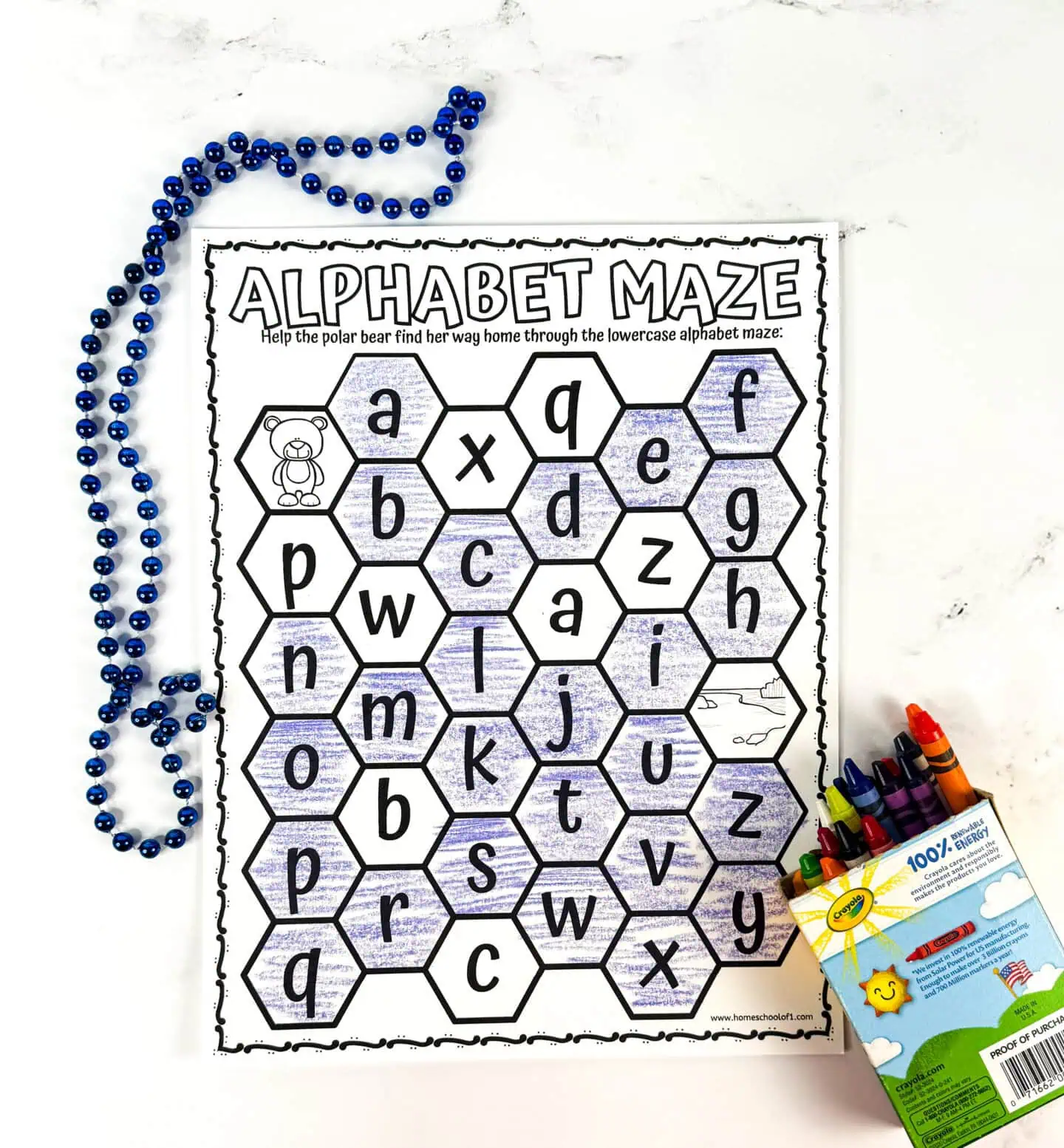 polar bear alphabet maze