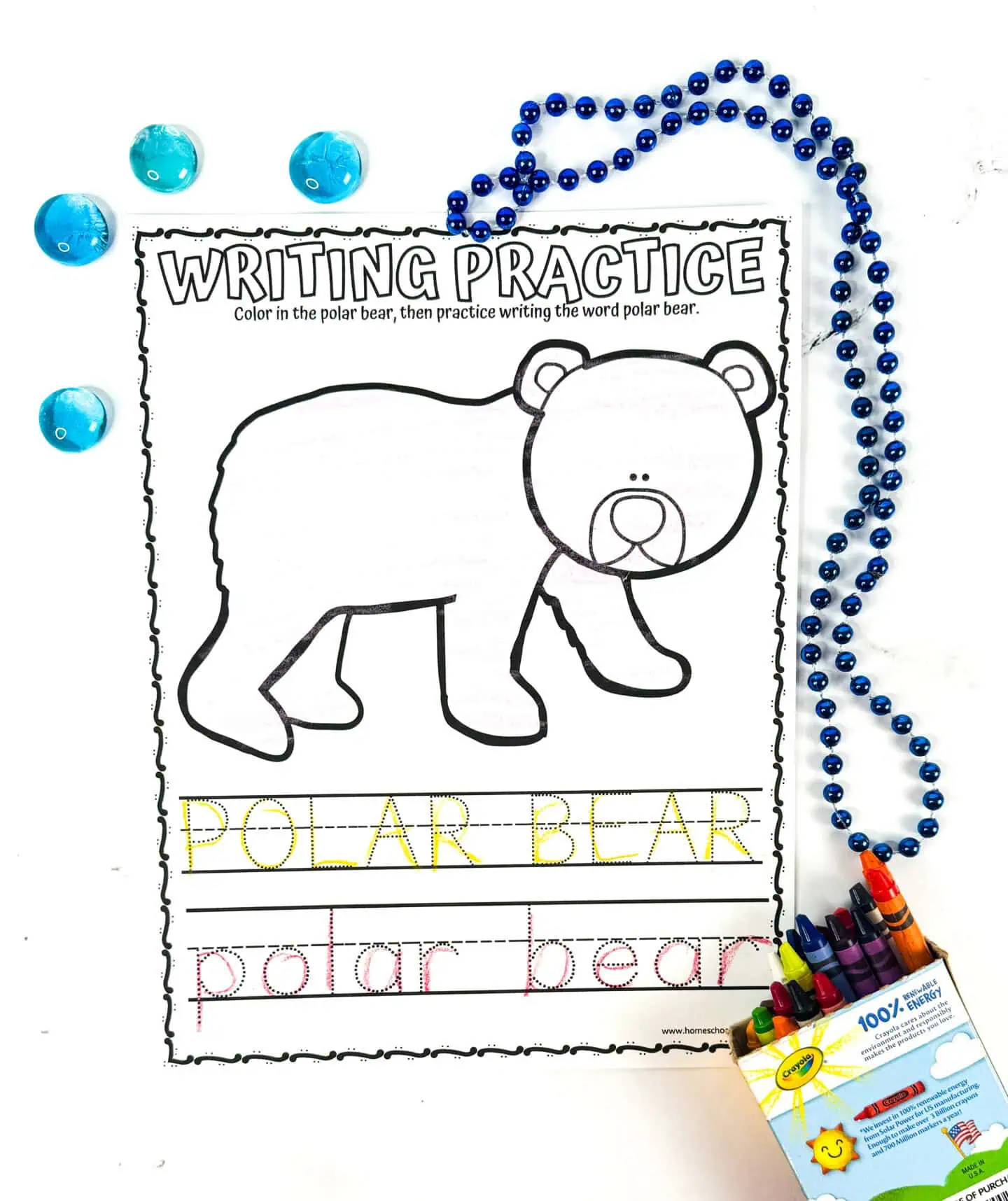 polar bear writing practice