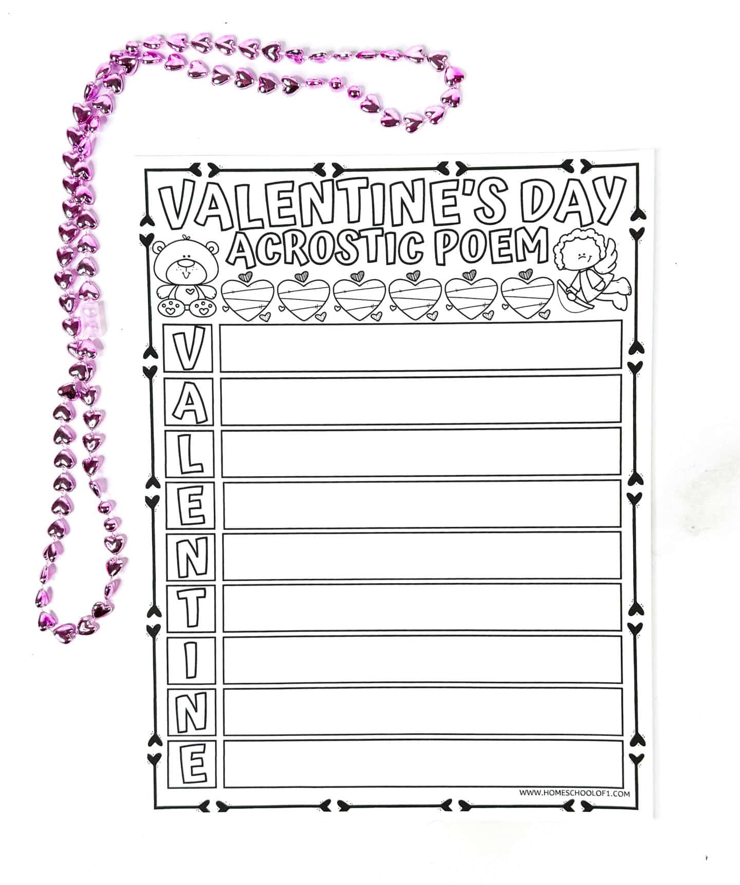 valentine's day acrostic poem template