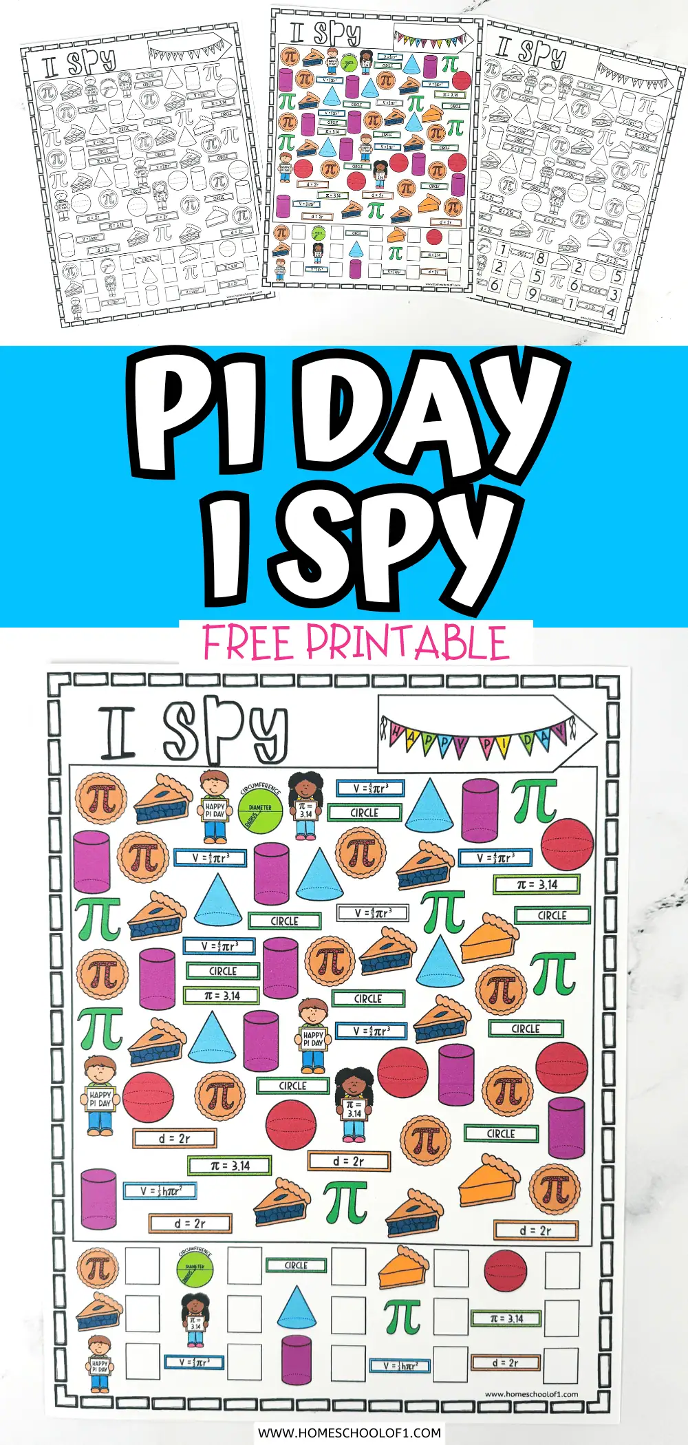 pi day i spy printables